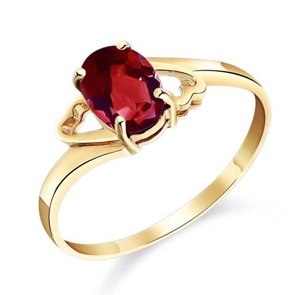 14K. SOLID GOLD RING WITH NATURAL GARNET - Picture 8 of 12